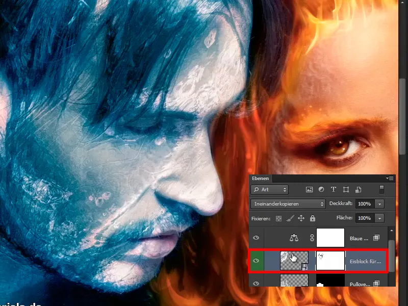 Photoshop composing - Fire and ice - Part 10: Further optimization of the frosty look