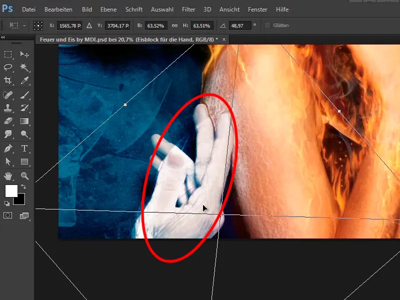 Photoshop composing - Fire and ice - Part 10: Further optimization of the frosty look