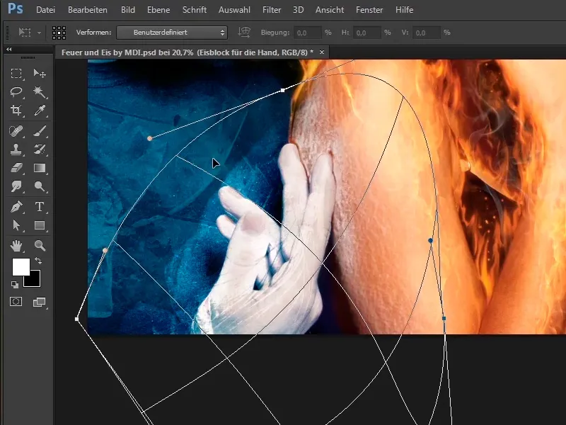 Photoshop composing - Fire and ice - Part 10: Further optimization of the frosty look