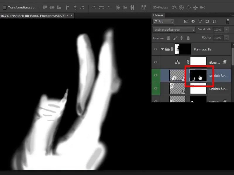 Photoshop composing - Fire and ice - Part 10: Further optimization of the frosty look