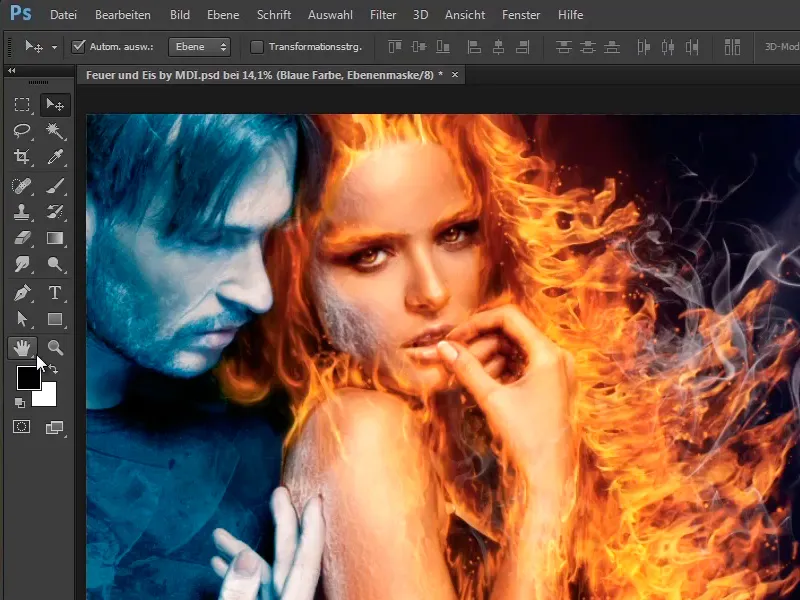 Photoshop composing - Fire and ice - Part 10: Further optimization of the frosty look