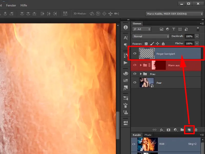 Photoshop composing - Fire and ice - Part 10: Further optimization of the frosty look