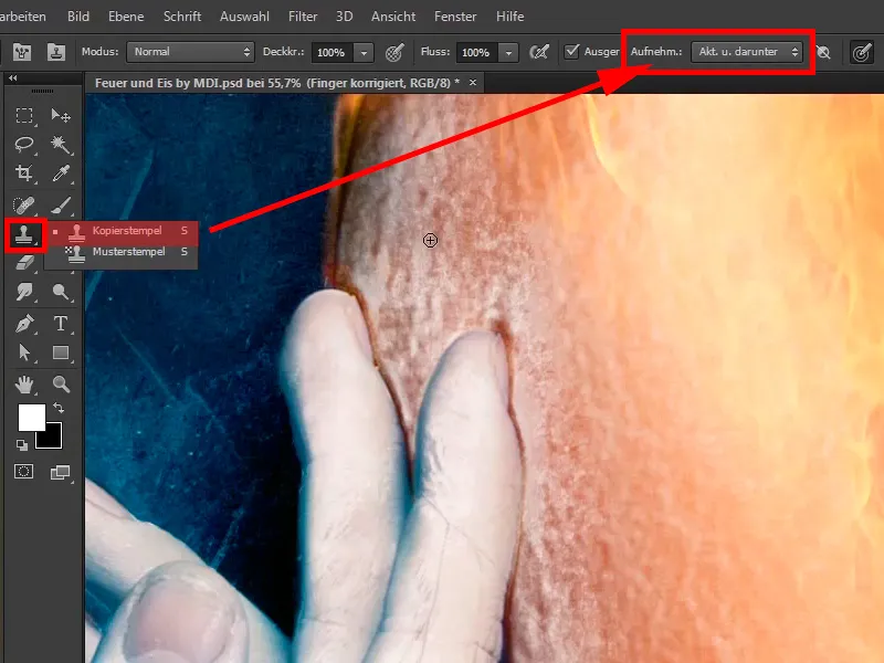 Photoshop composing - Fire and ice - Part 10: Further optimization of the frosty look