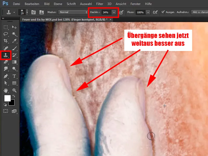 Photoshop composing - Fire and ice - Part 10: Further optimization of the frosty look