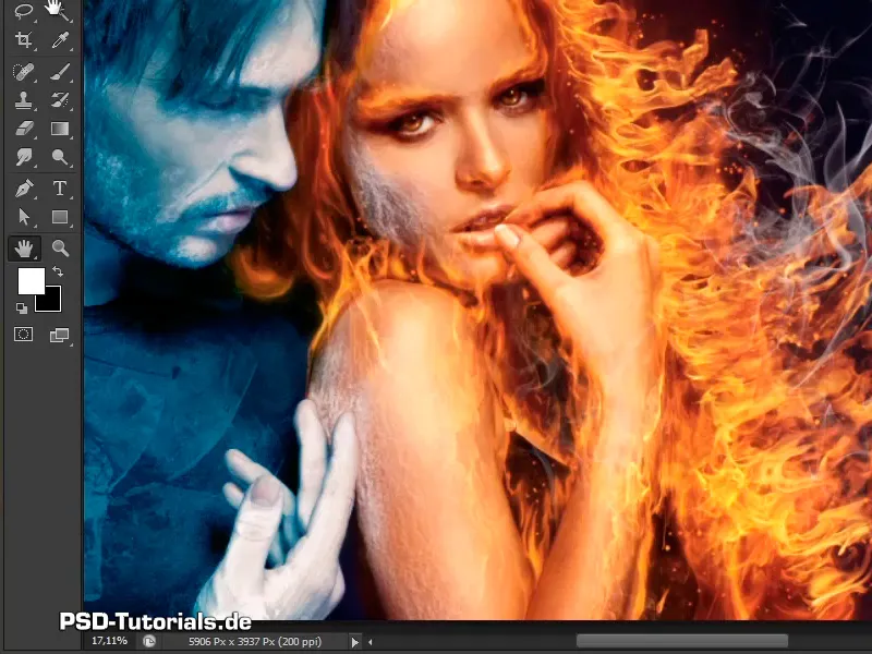 Photoshop composing - Fire and ice - Part 10: Further optimization of the frosty look