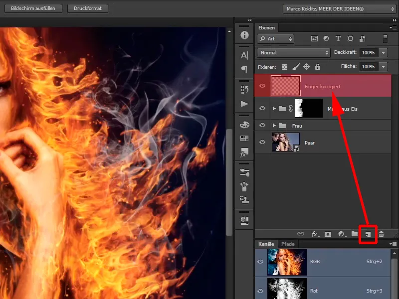 Photoshop composing - Fire and ice - Part 10: Further optimization of the frosty look