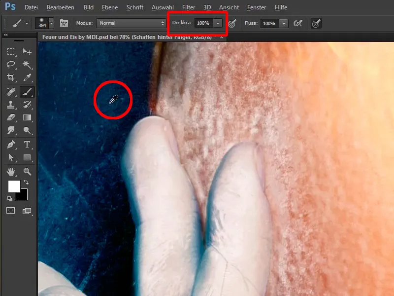 Photoshop composing - Fire and ice - Part 10: Further optimization of the frosty look