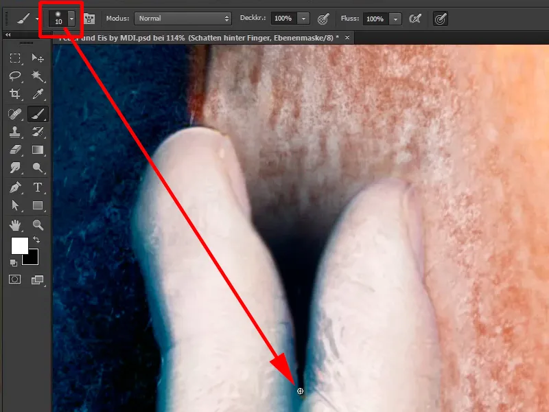 Photoshop composing - Fire and ice - Part 10: Further optimization of the frosty look