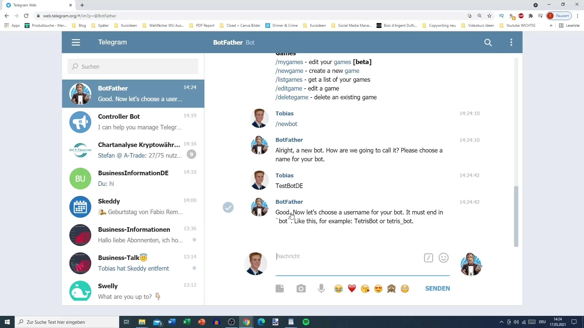 Creare e nominare un bot su Telegram - Guida passo passo
