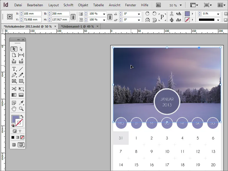 Mendesain kalender foto termasuk cover di Adobe InDesign