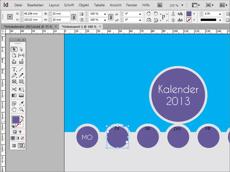 Mendesain kalender foto termasuk sampul depan di Adobe InDesign