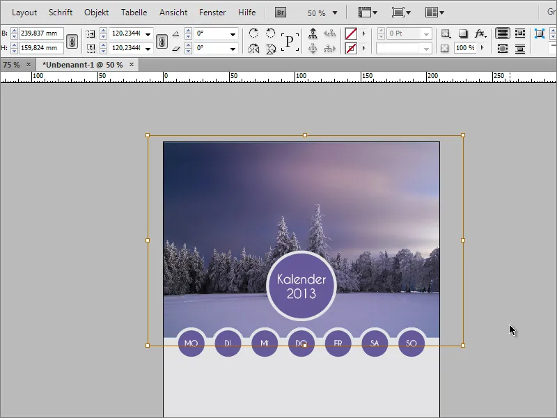 Mendesain kalender foto termasuk sampul depan di Adobe InDesign