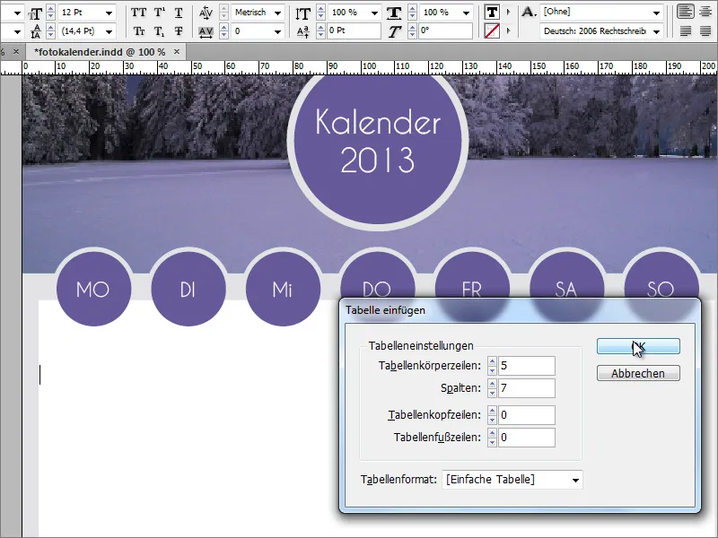 Mendesain kalender foto termasuk sampul depan di Adobe InDesign