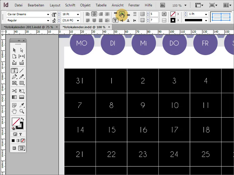 Mendesain kalender foto termasuk sampul depan di Adobe InDesign