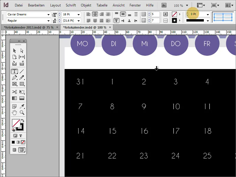 Mendesain kalender foto termasuk sampul dalam Adobe InDesign