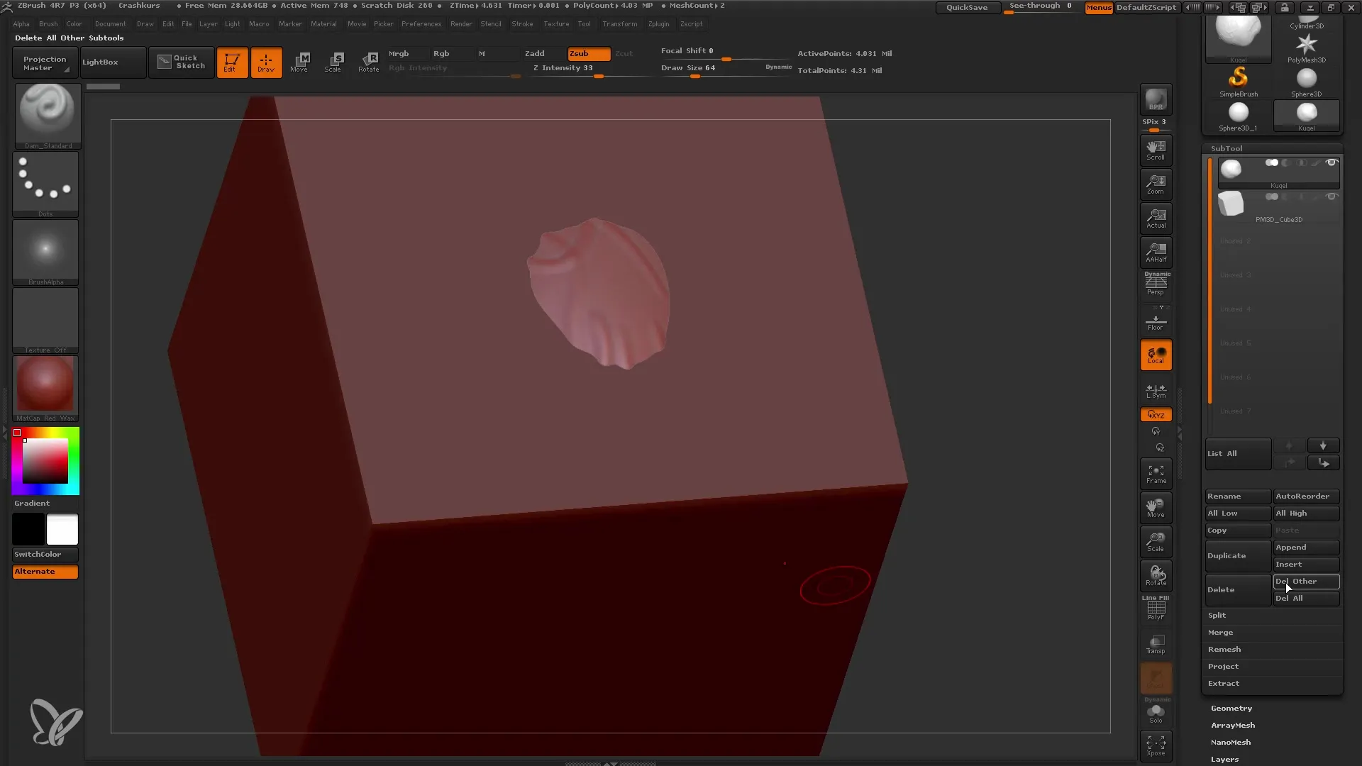 ZBrush per principianti: Lavoro efficiente con subtools e maschere