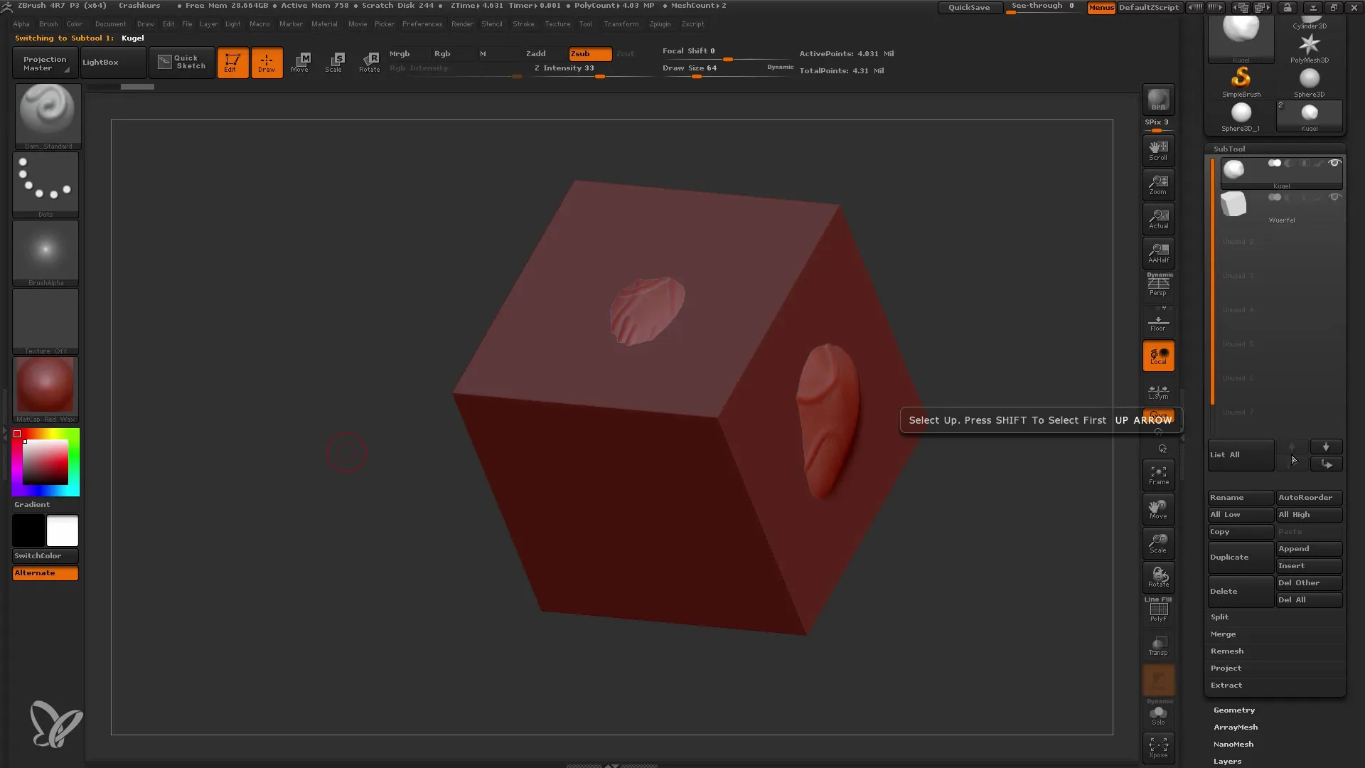 Principiante di ZBrush: Lavoro efficiente con subtool e maschere