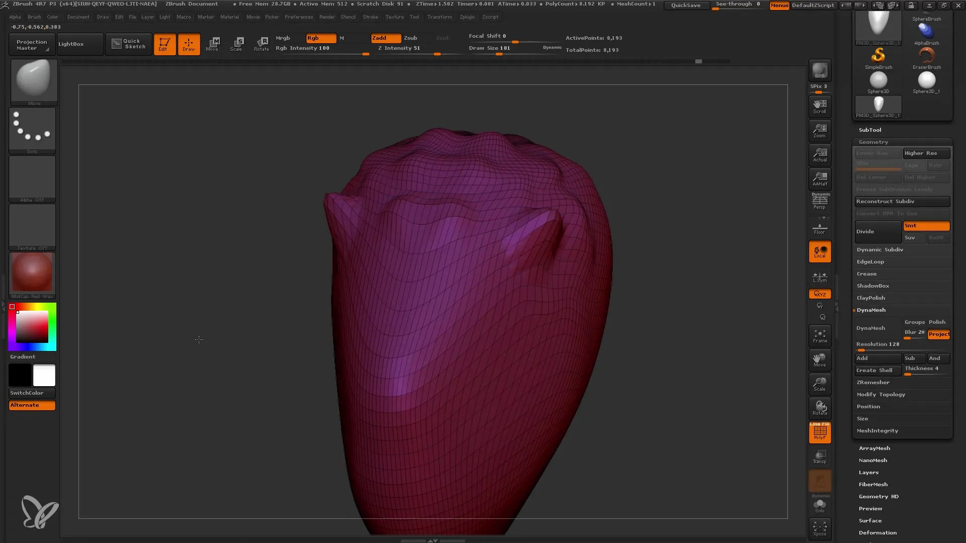 ZBrush Dynamesh: 효율적인 모델링 시작하기