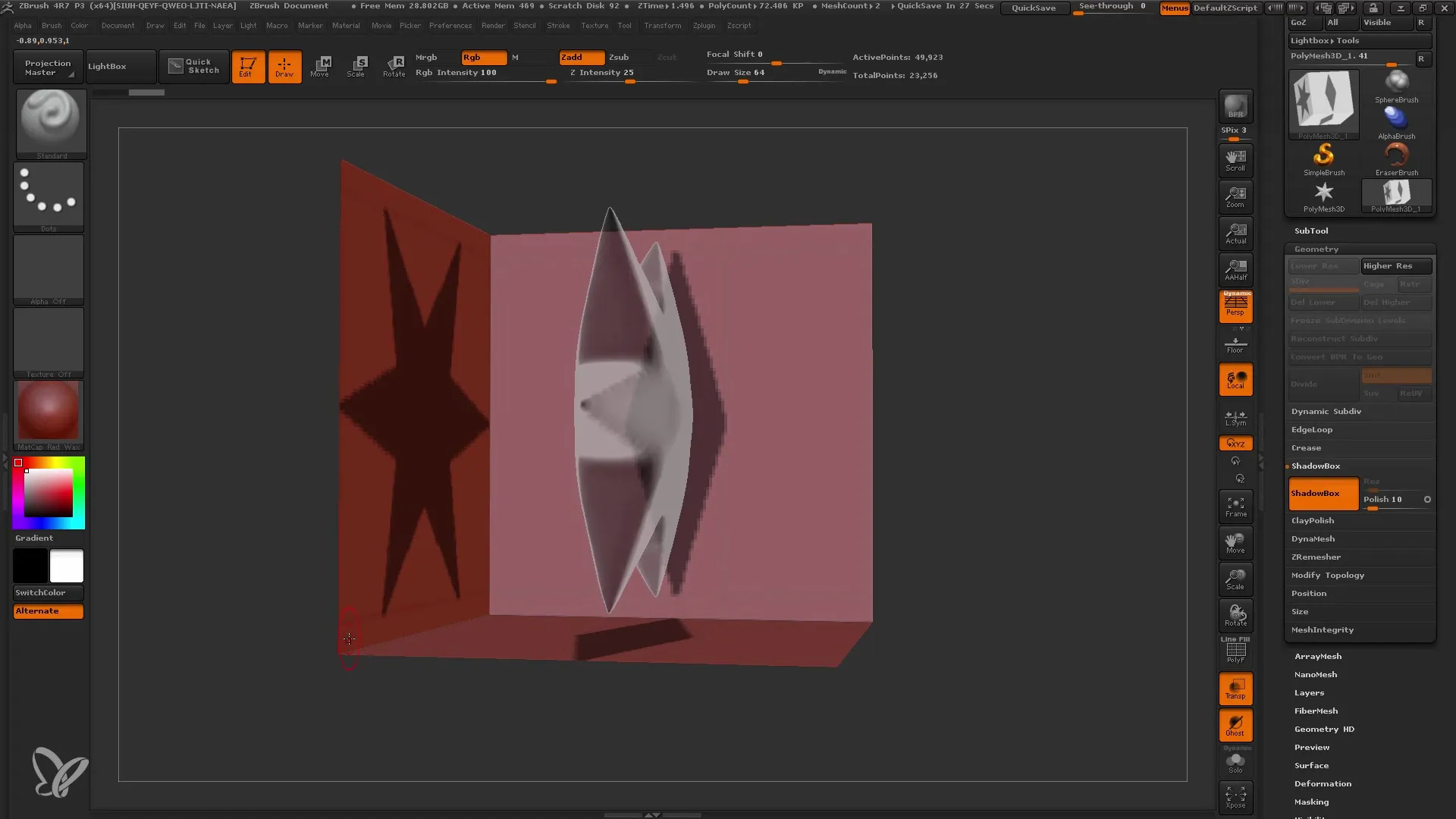 Casetă de umbre în ZBrush: Creează plasă complexe rapid