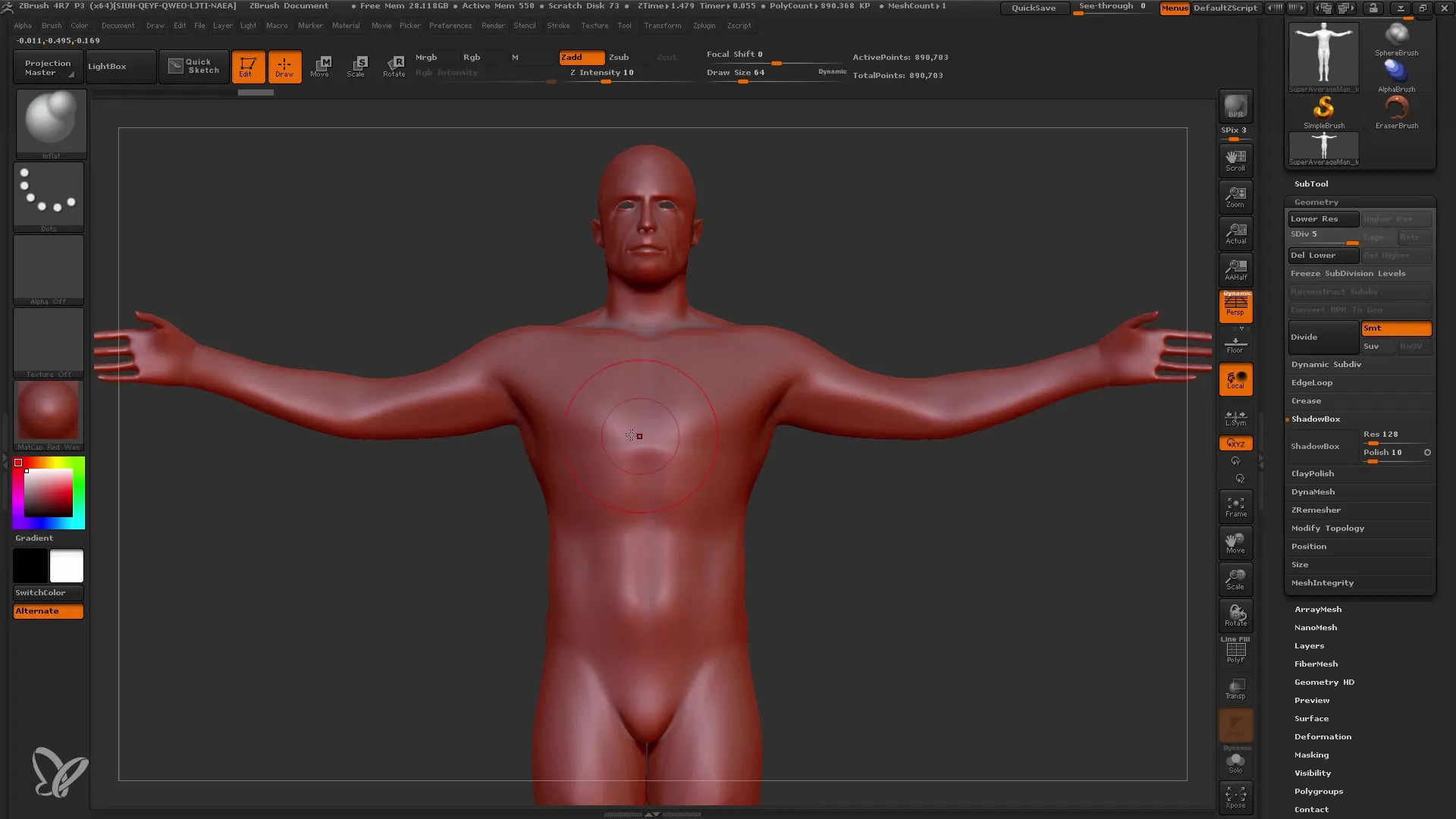 Învață să folosești pensula MatchMaker în ZBrush. 