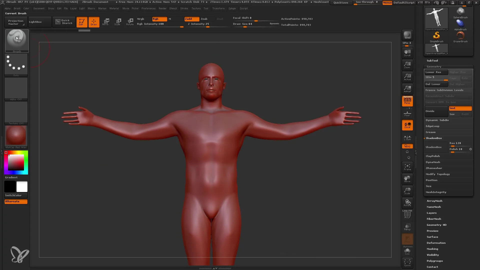 Înfruntă peria MatchMaker în ZBrush