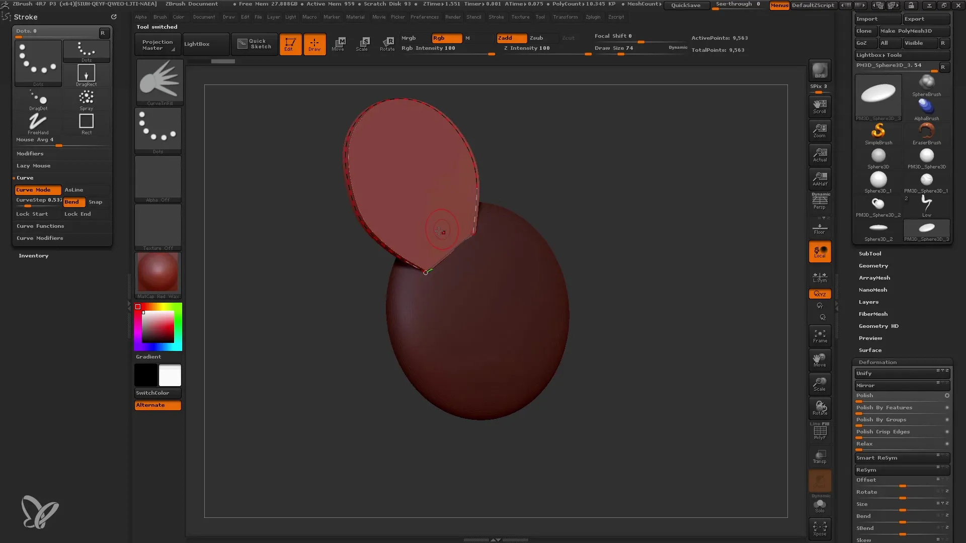 Introducción a los pinceles de curva en ZBrush para principiantes