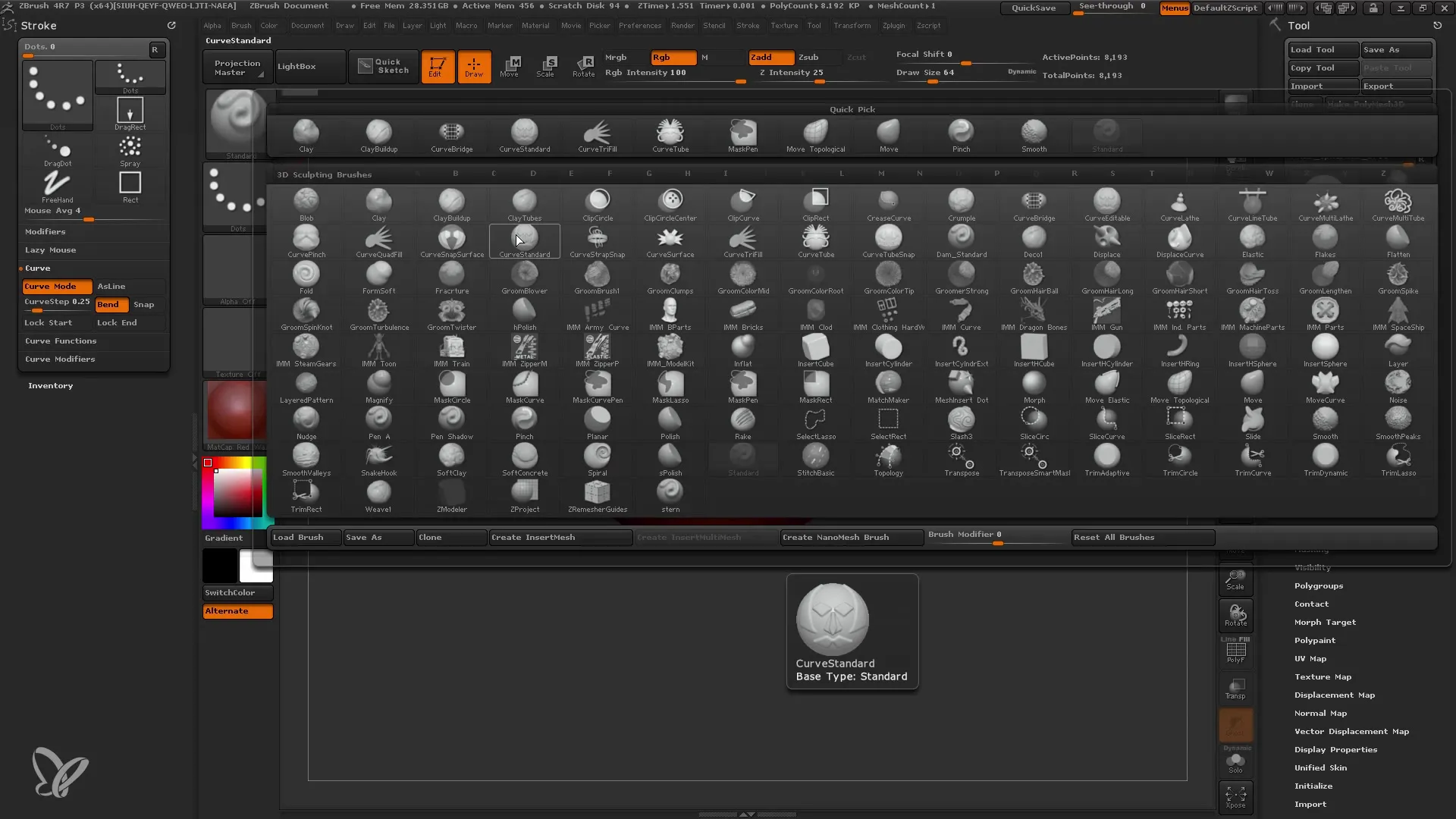 Introducción a los pinceles de curva en ZBrush para principiantes