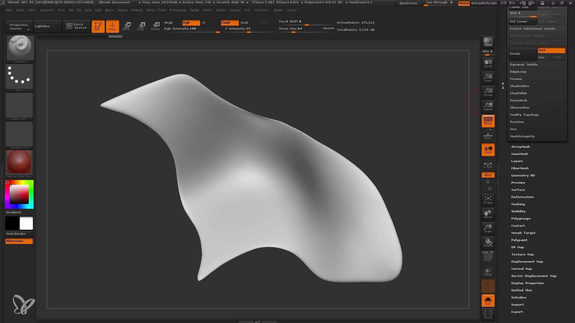 ZBrush의 표면 노이즈로 3D 모델 개선하기