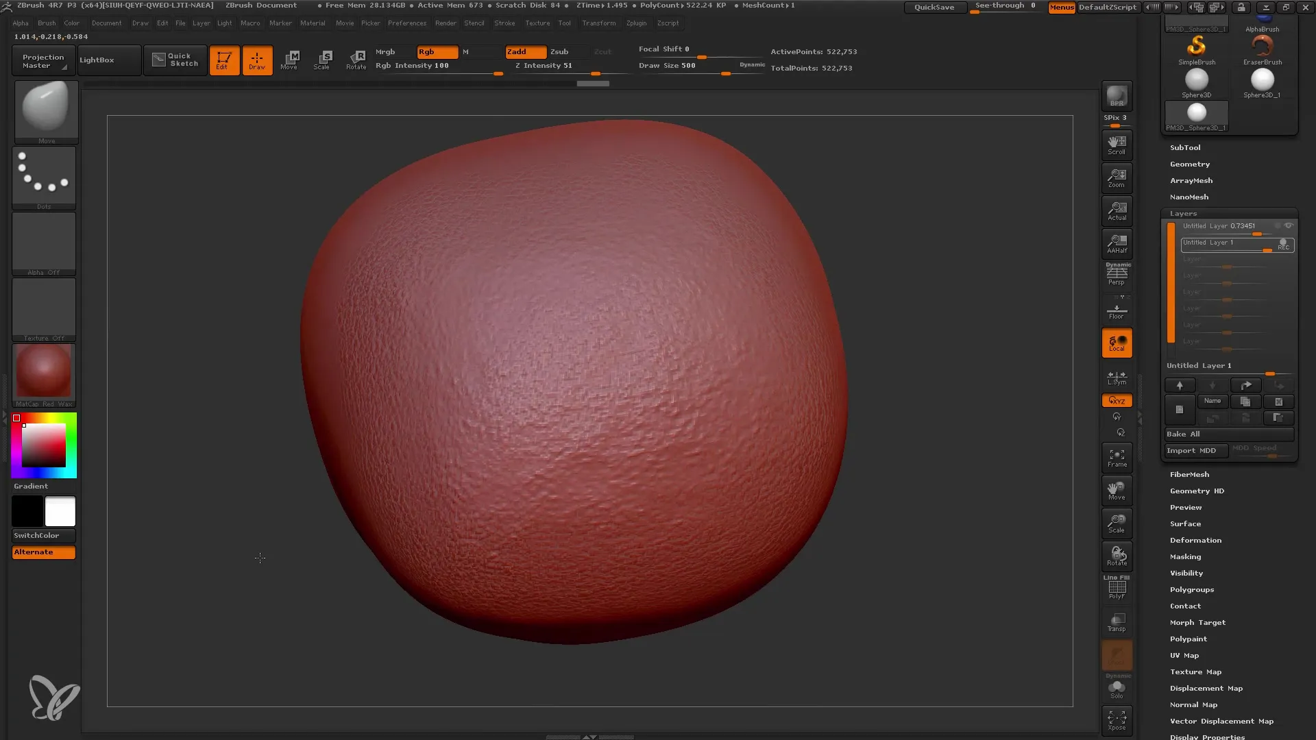 ZBrush per principianti: comprendere layer e morph targets