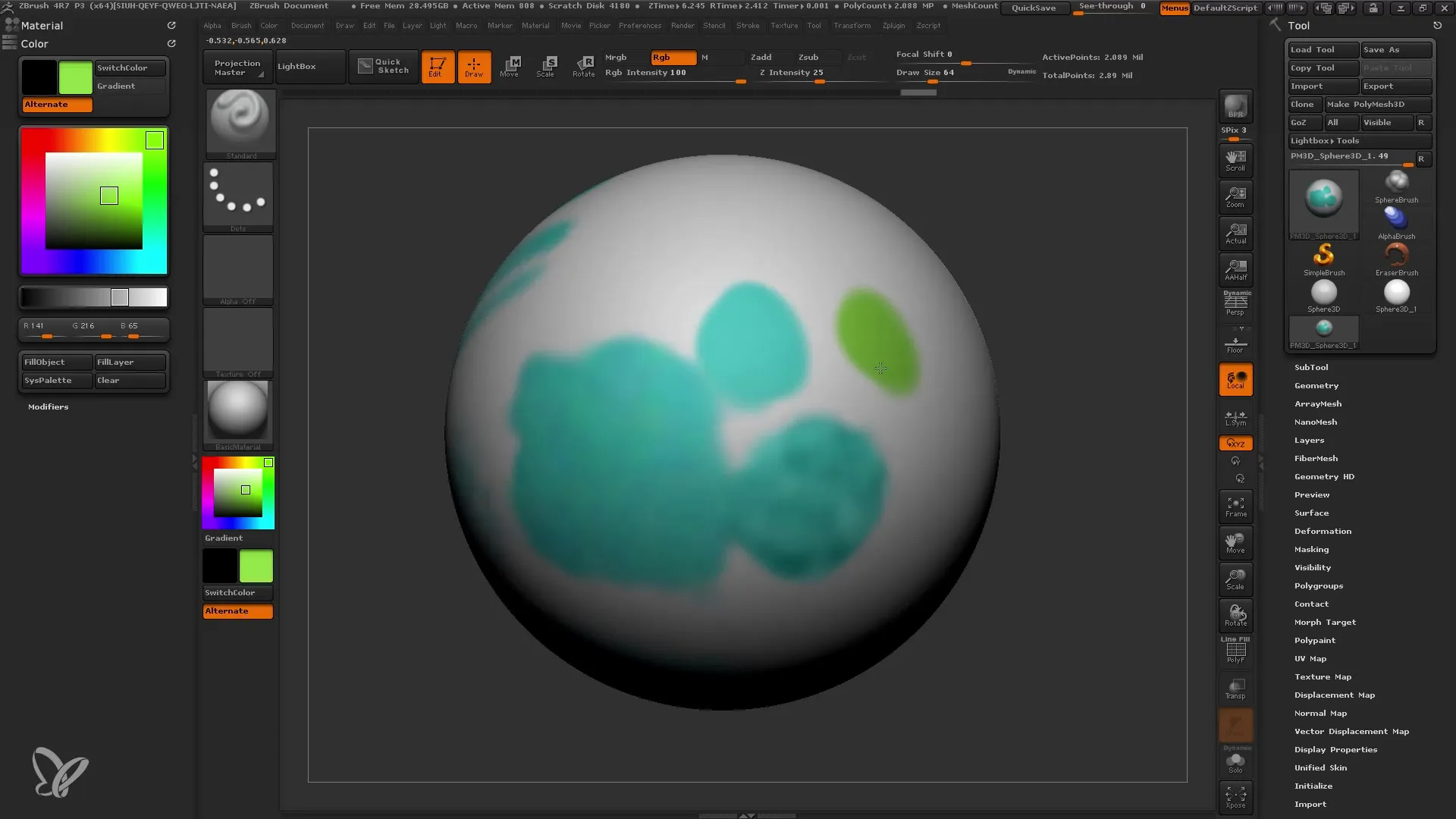 Entender el polypainting en ZBrush