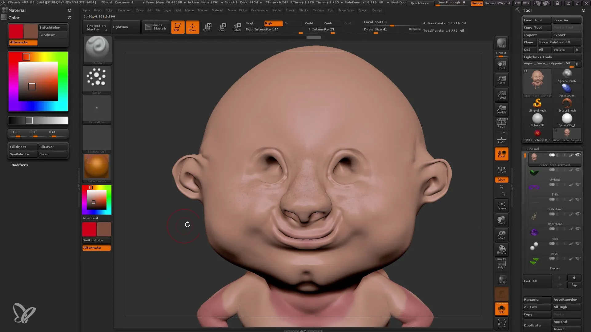Comprender el polypainting en ZBrush