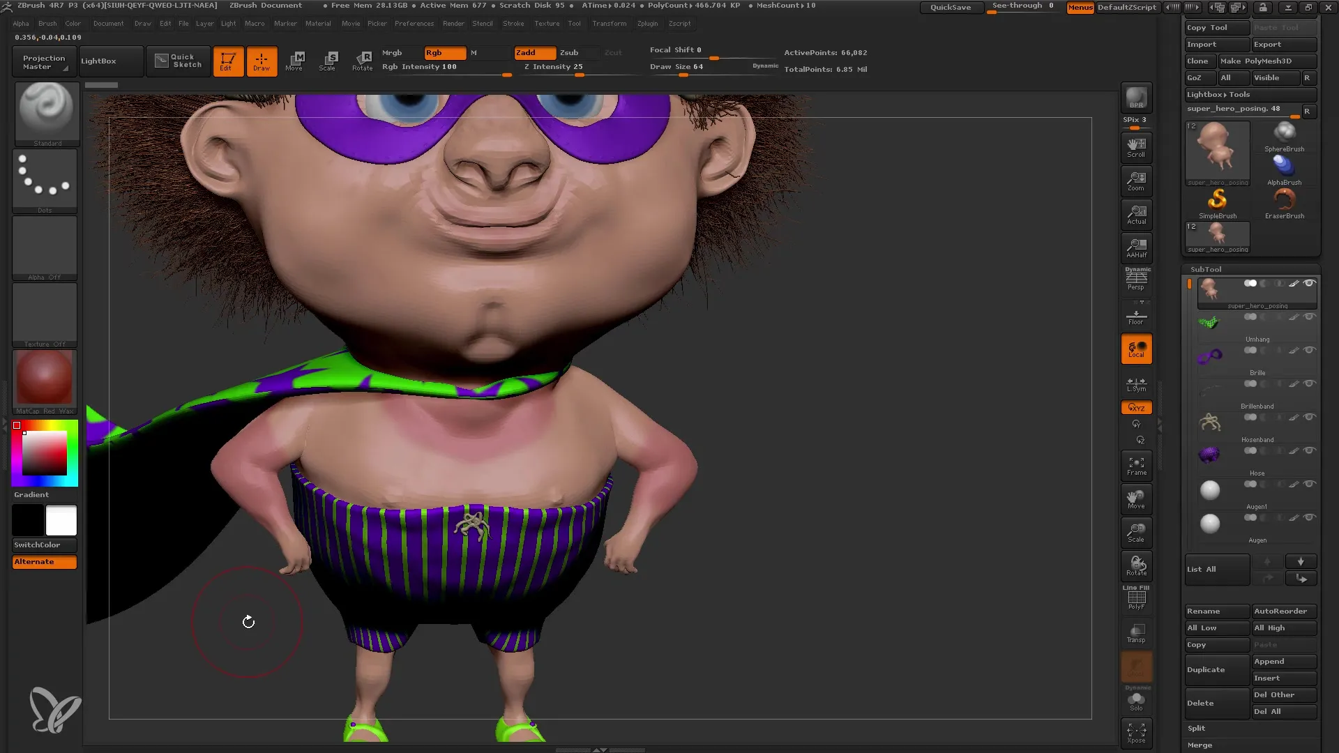 Guía de ZBrush: Transpose Master para poses dinámicas
