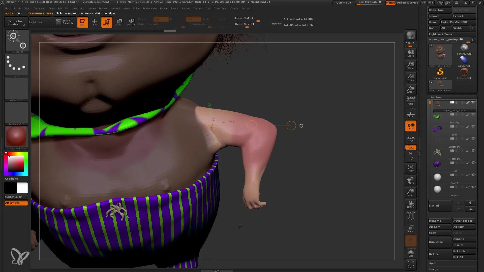 ZBrush Guía: Transpose Master para poses dinámicas