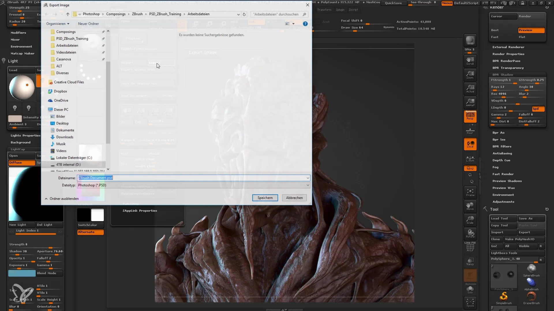 Rendering efficace in ZBrush per principianti