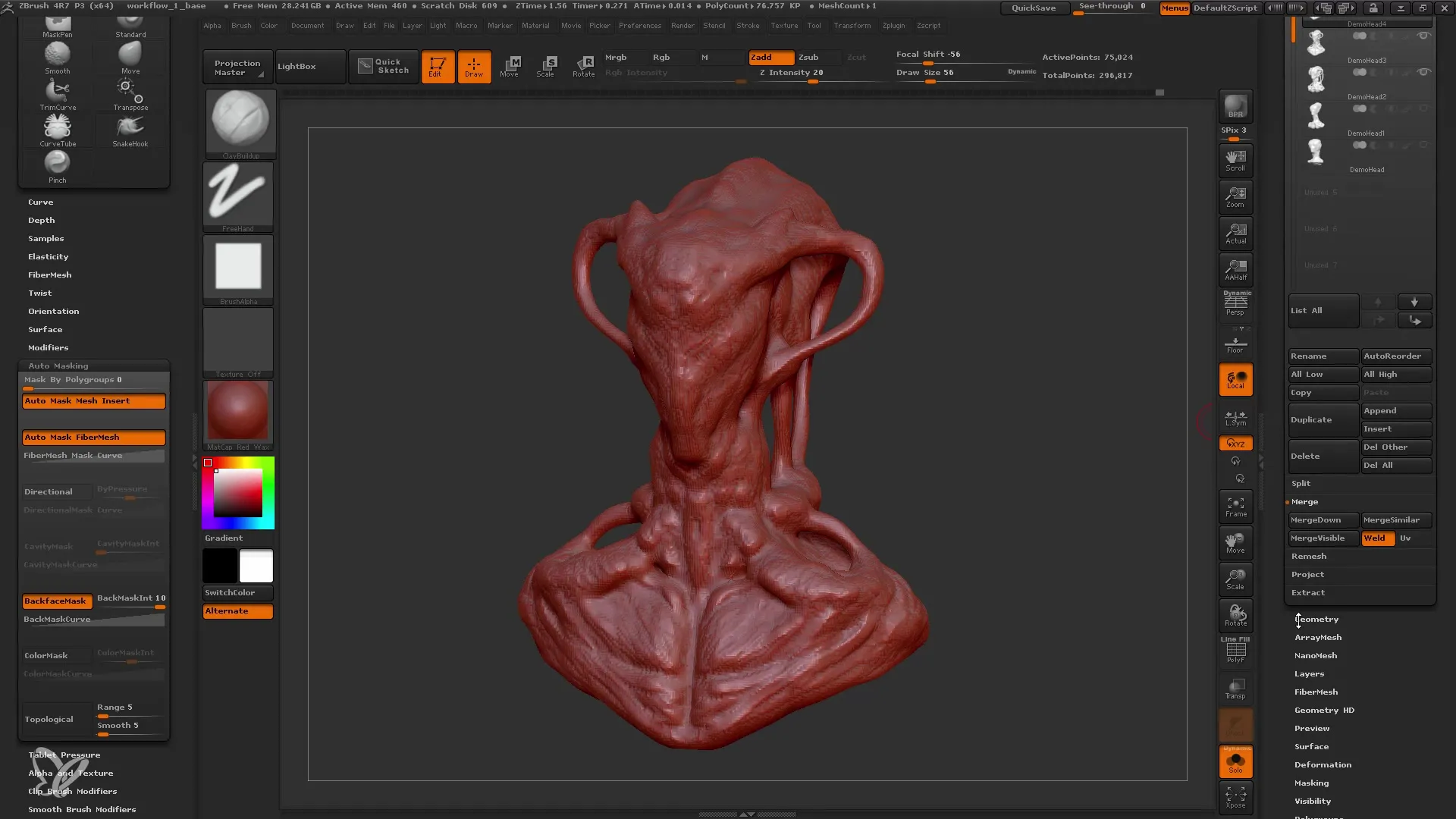 ZBrush Dynamesh 256 - Perfect adjustments for beginners