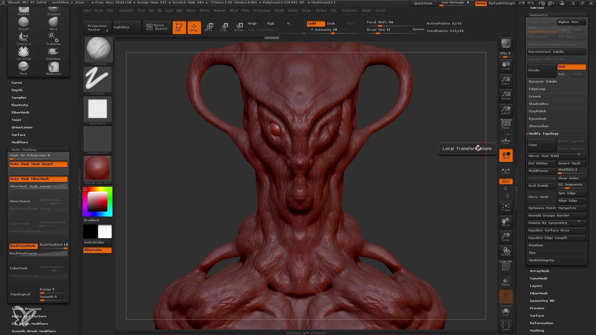 ZBrush Dynamesh 256 – Perfect adjustments for beginners
