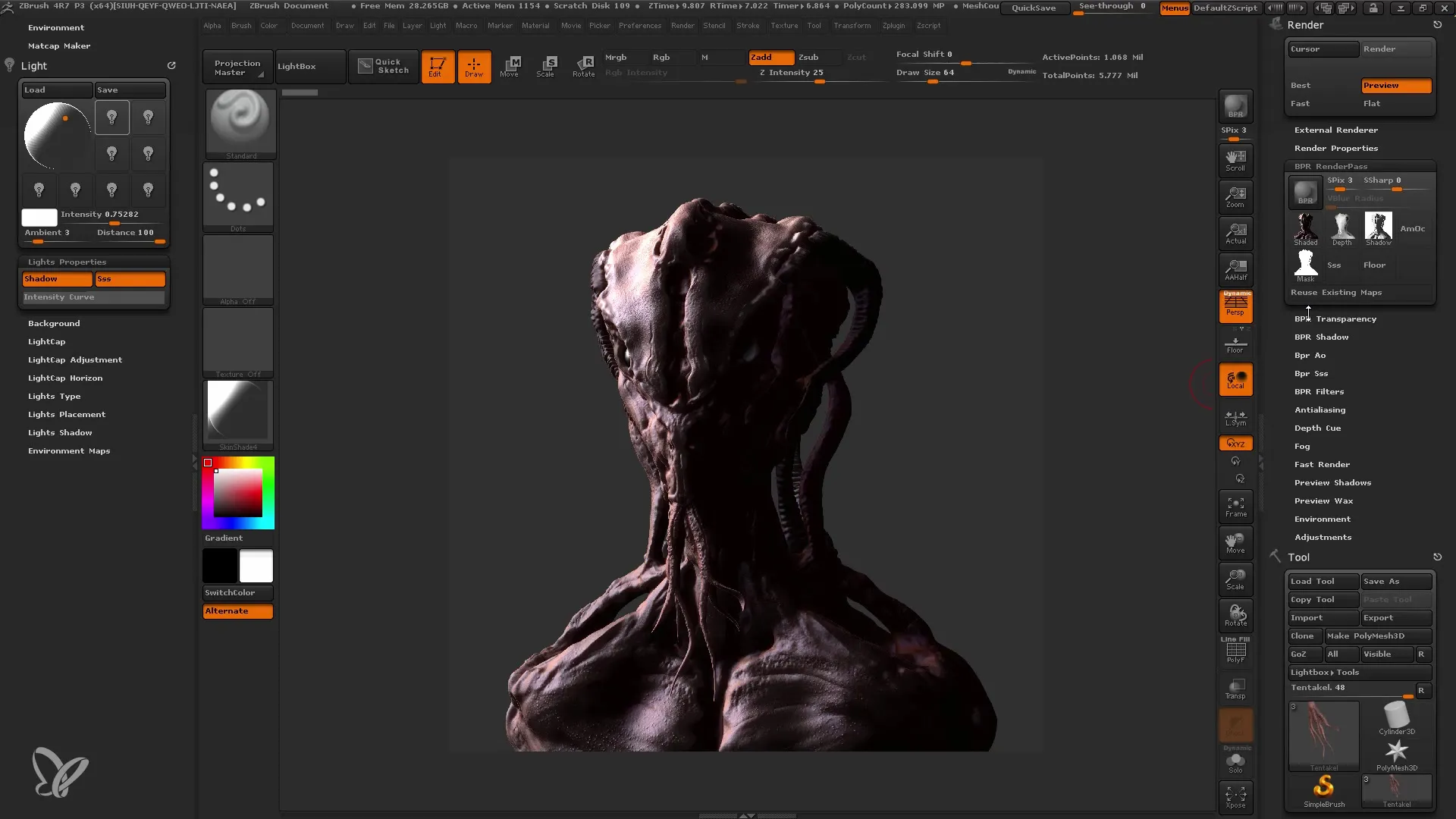ZBrush Lightning e Rendering per principianti
