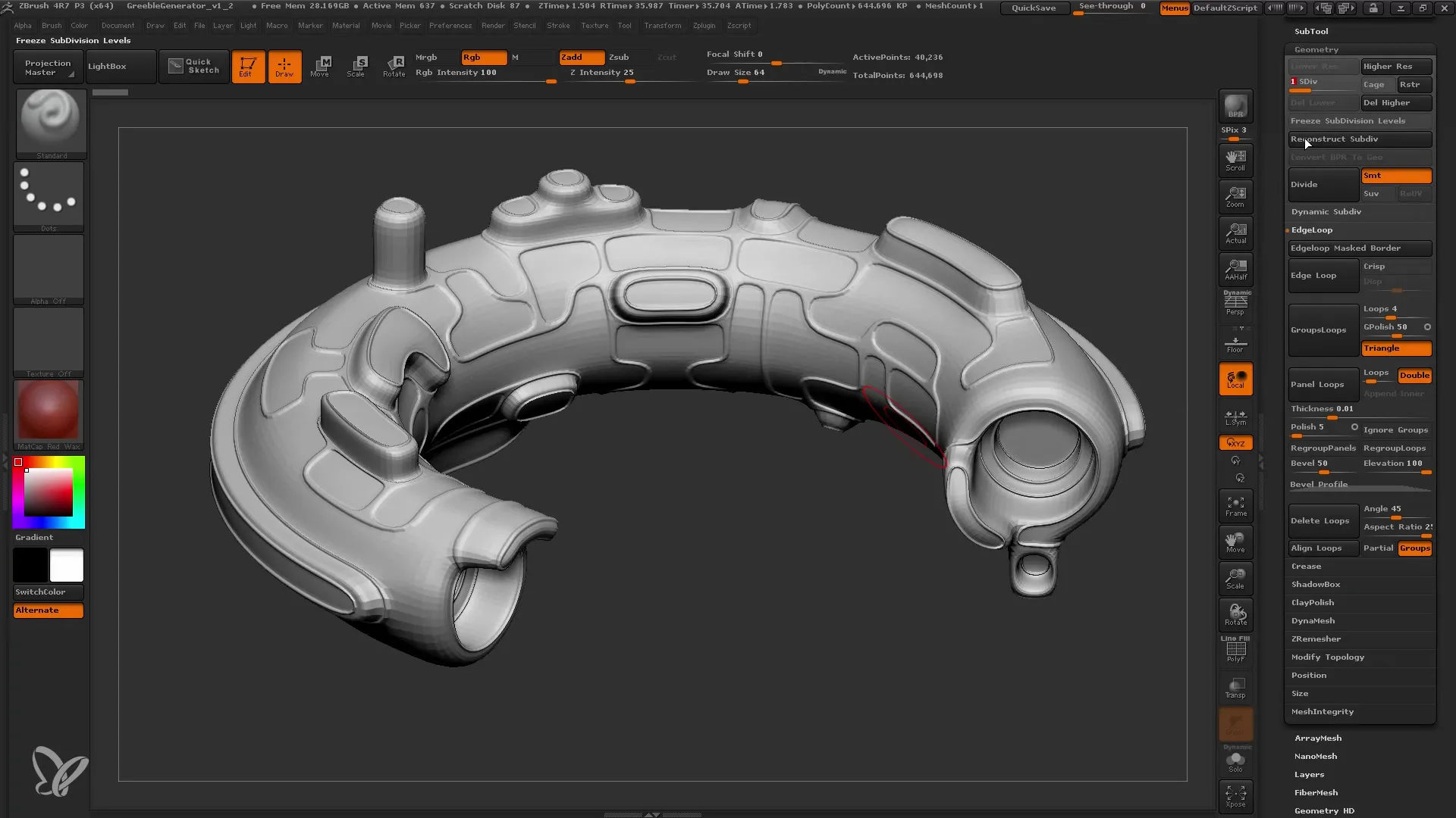 ZBrush alfa's maken met Greeble-generator