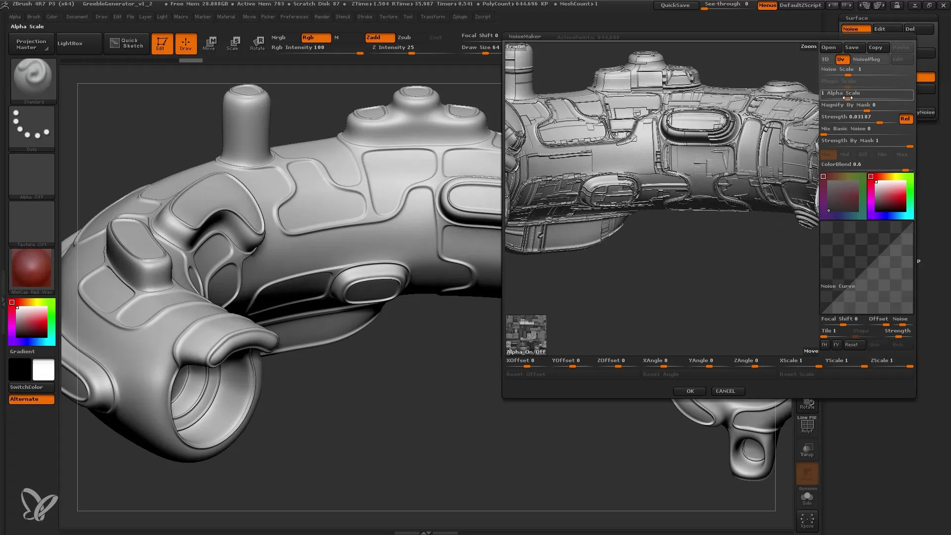 ZBrush Alphas met Greeble-generator maken