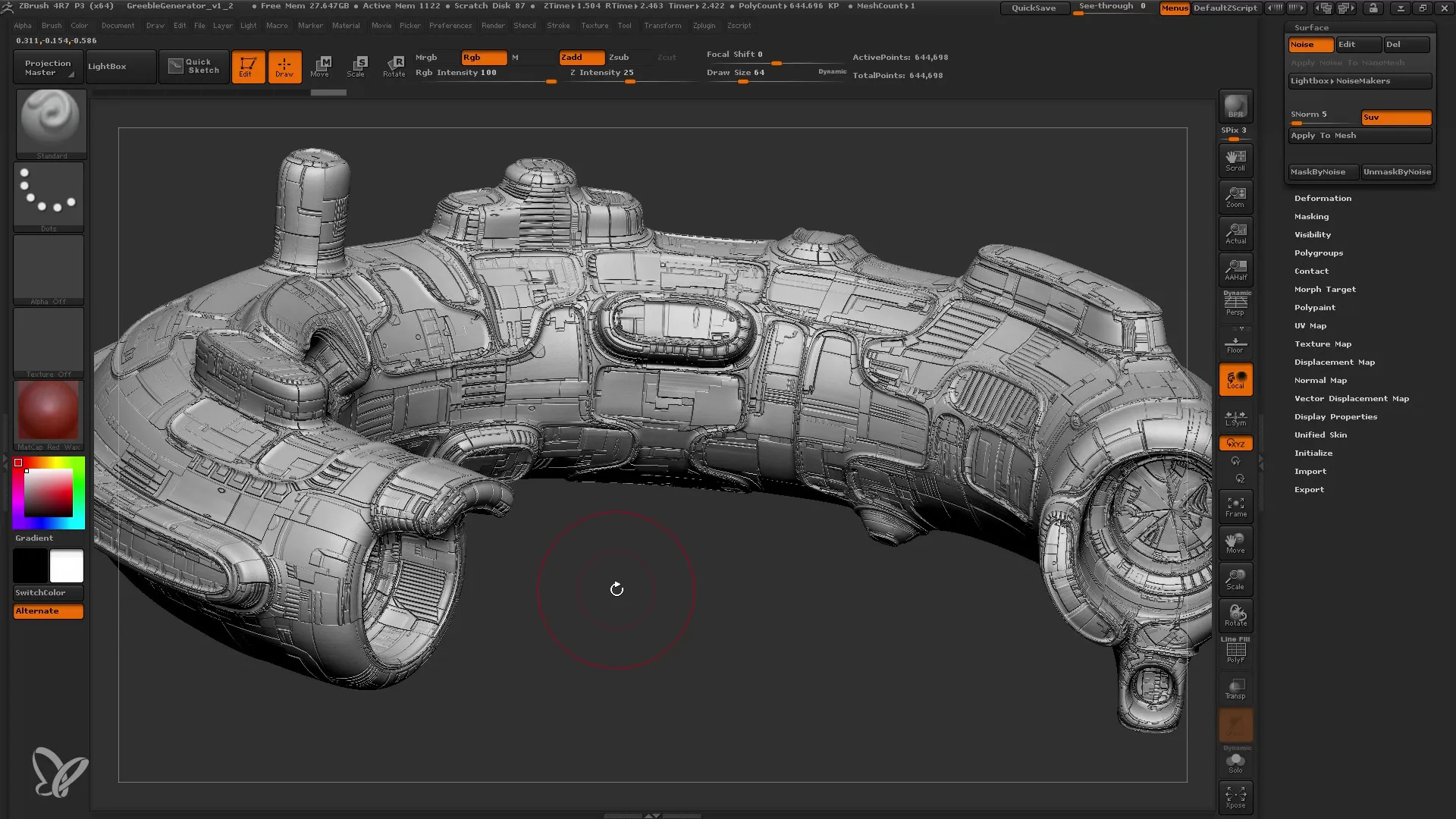 ZBrush alfa's maken met de Greeble-generator