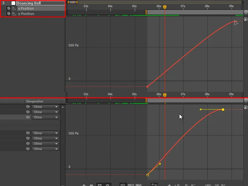 Animación simplificada: Bola que rebota - el timing