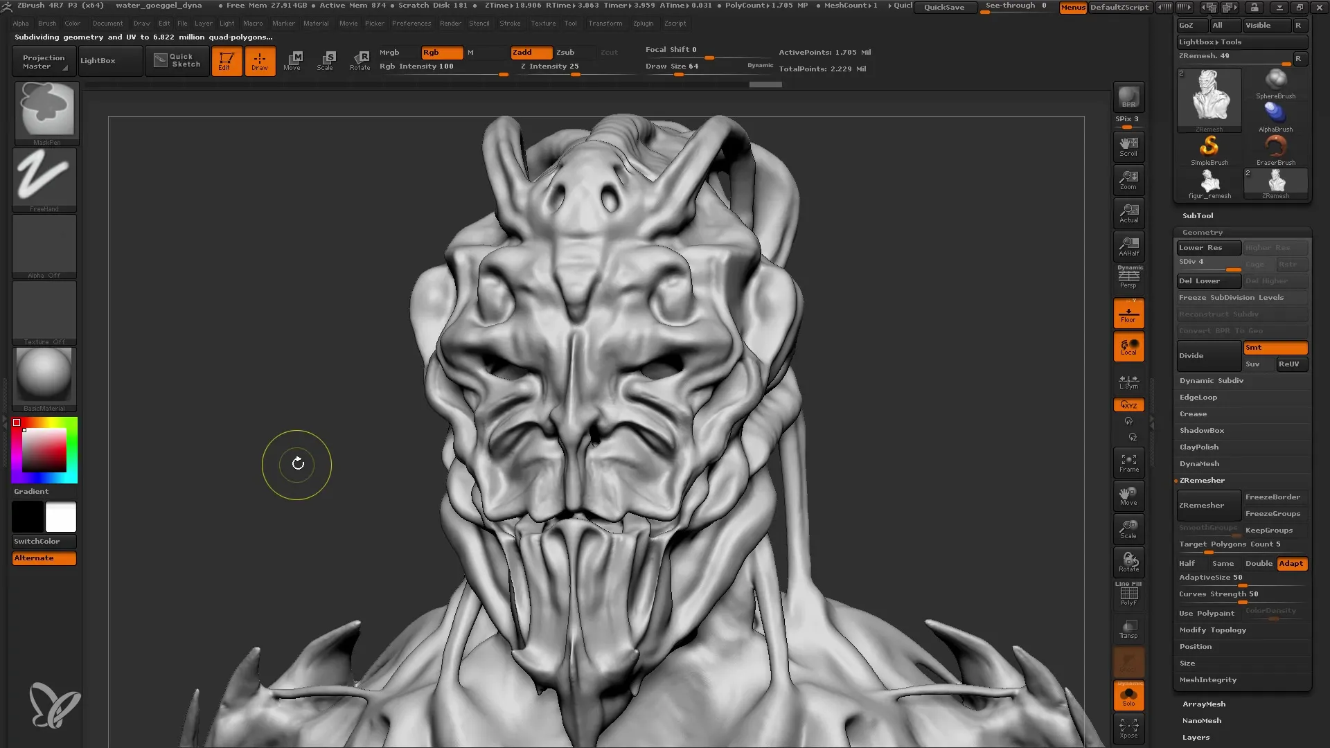 ZBrush: ZRemesher step-by-step instructions