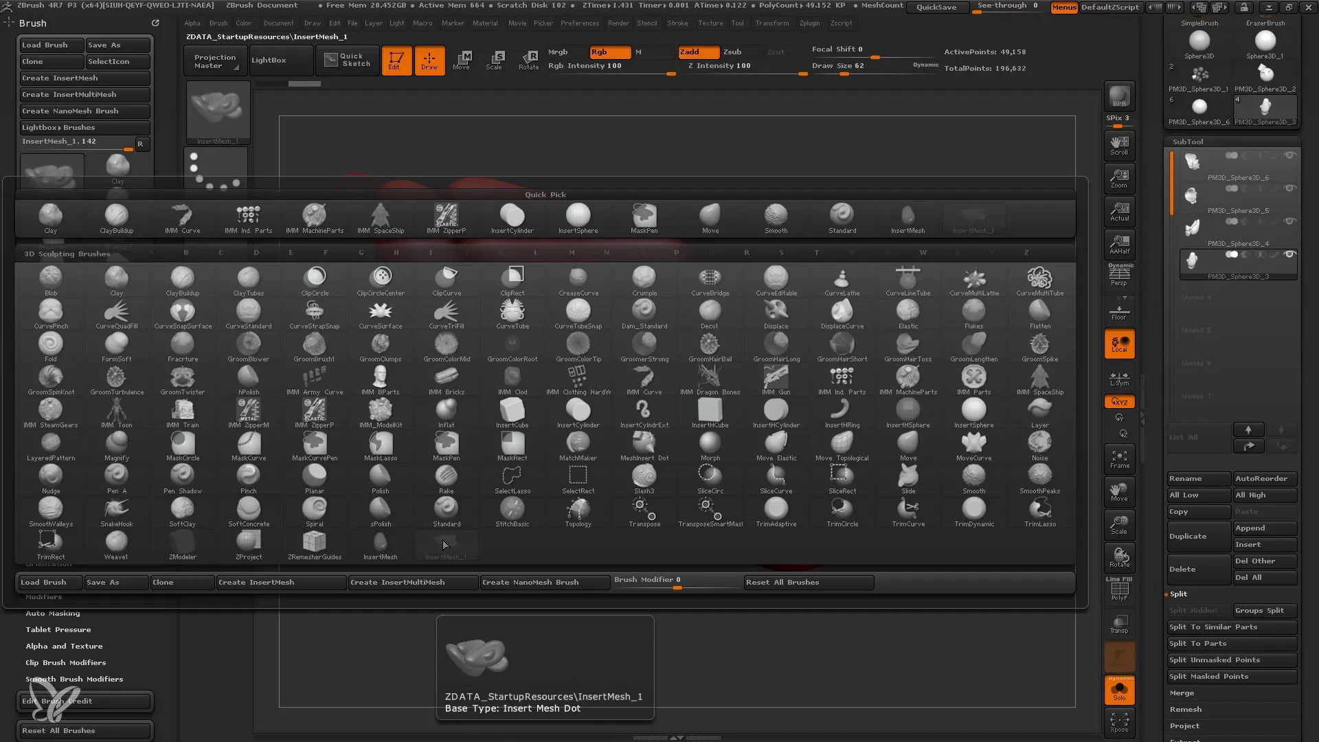 ZBrush: Utilizzare in modo efficace i pennelli di inserimento e multi-mesh