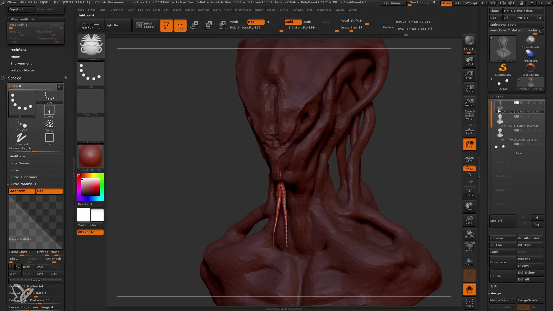 ZBrush: 브러시를 사용한 효율적인 디테일링