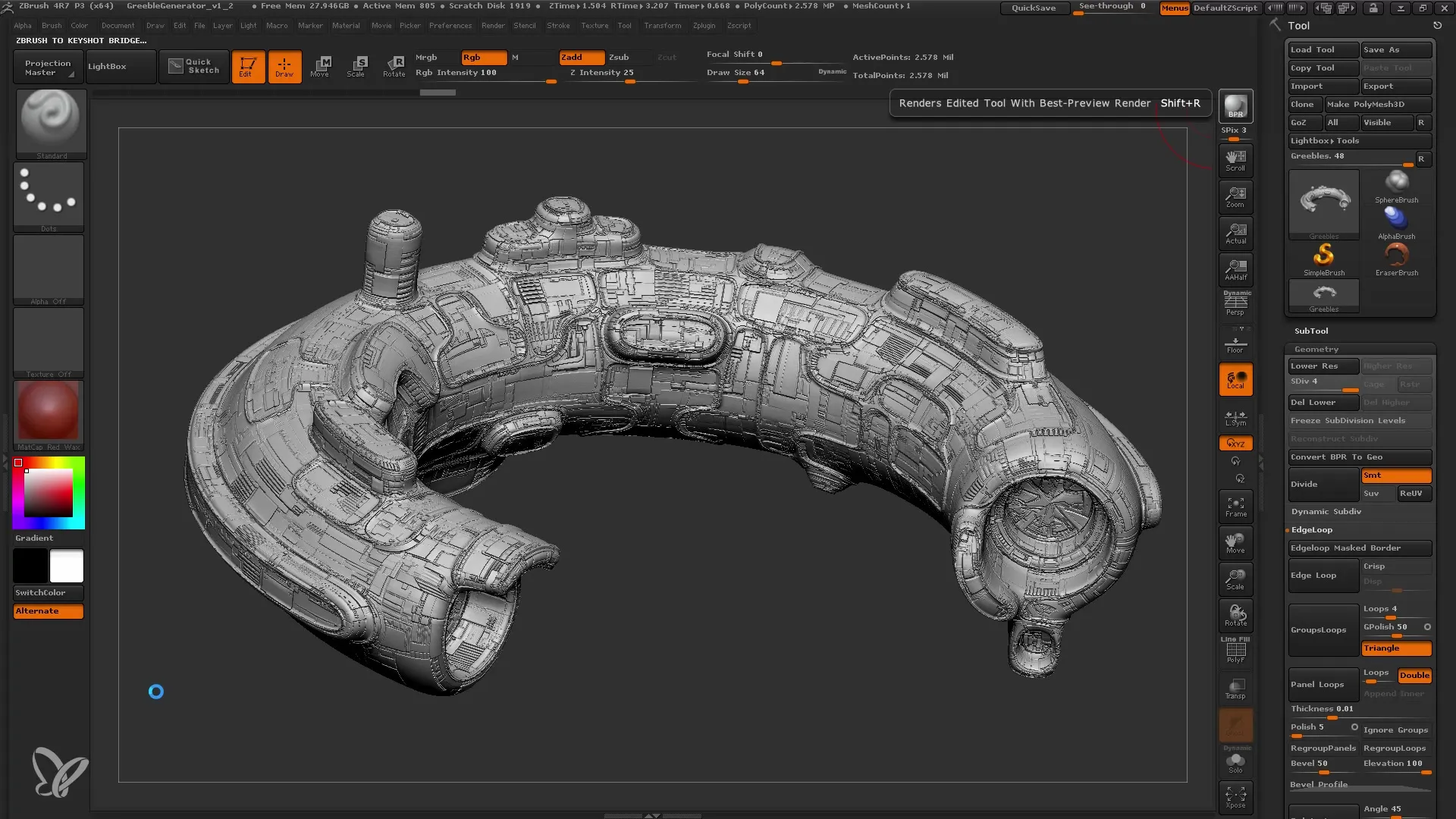 ZBrush-modellen efficiënt renderen in KeyShot