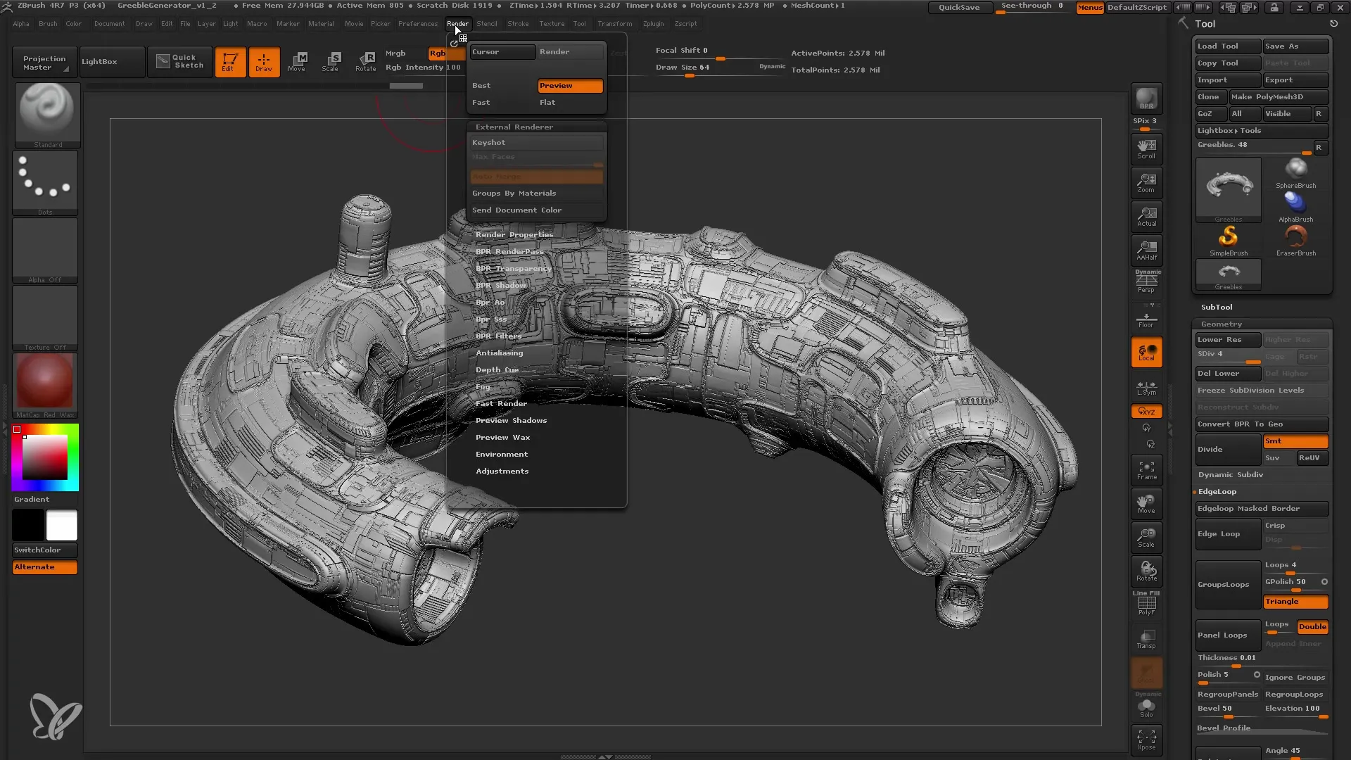 ZBrush-modellen effectief renderen in Keyshot