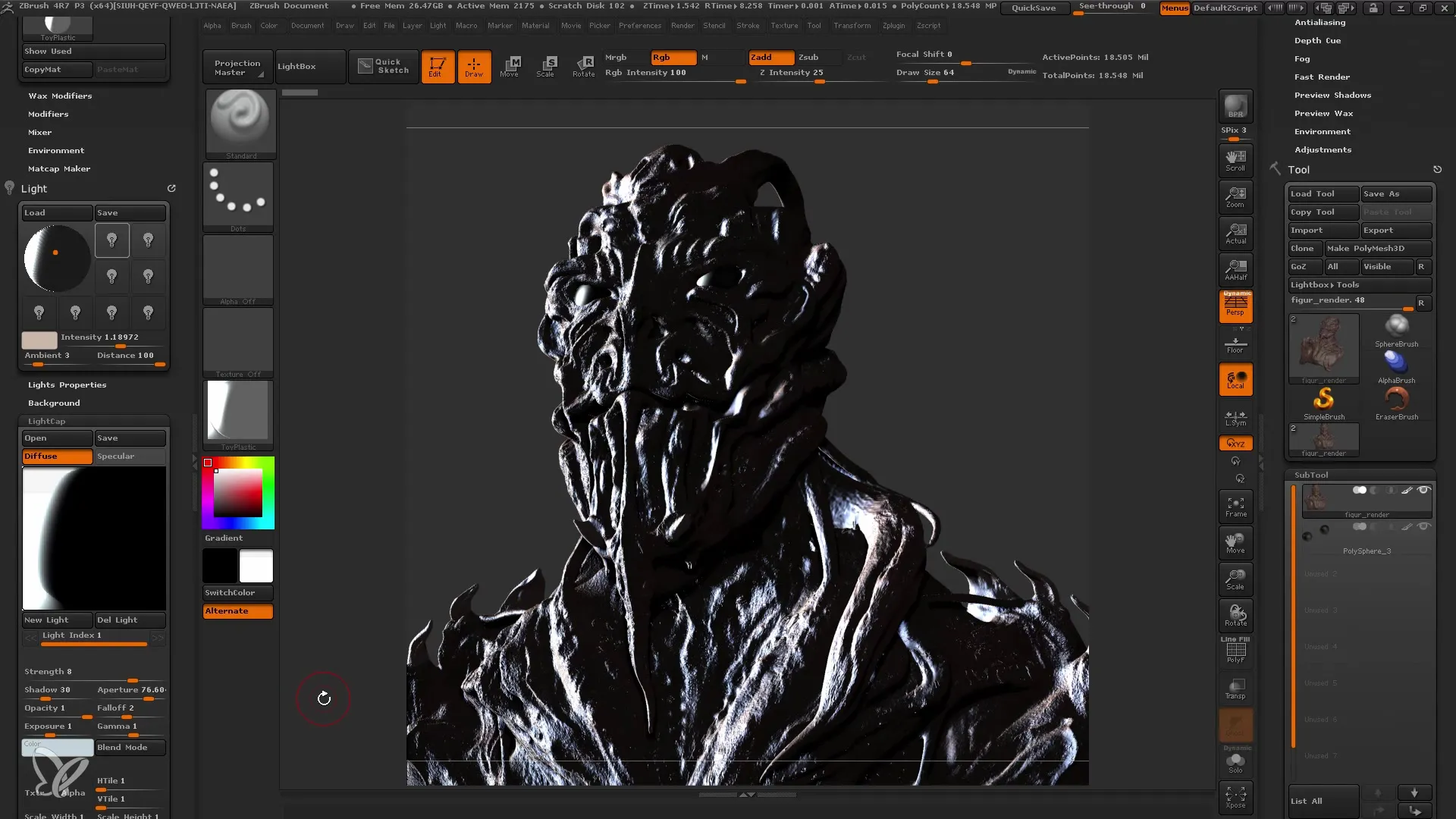 Tecniche di rendering in Photoshop per principianti di ZBrush