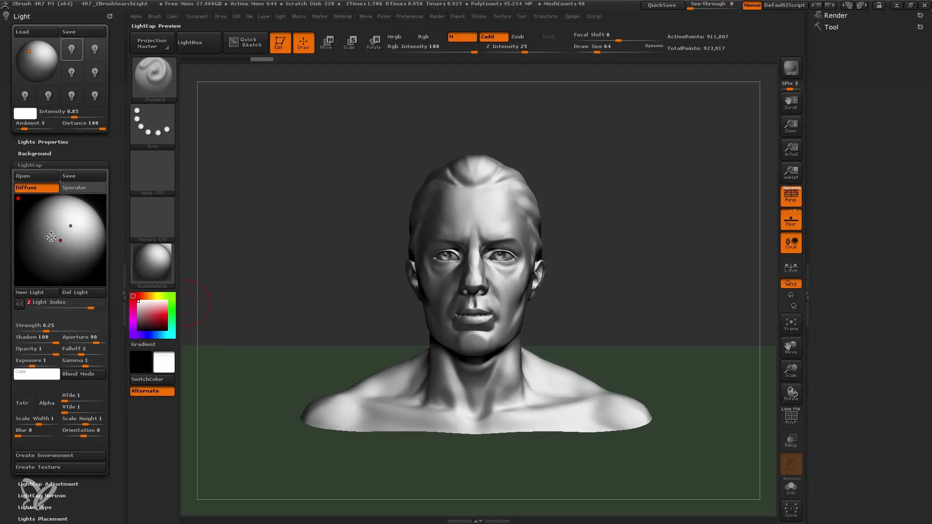 Optimiza tu configuración de luz en ZBrush con Lightcaps