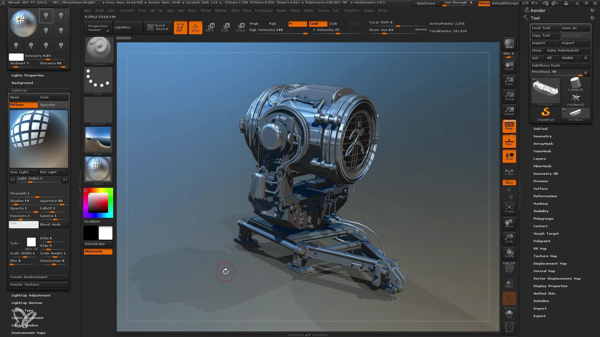 Optimiza tu configuración de iluminación en ZBrush con Lightcaps