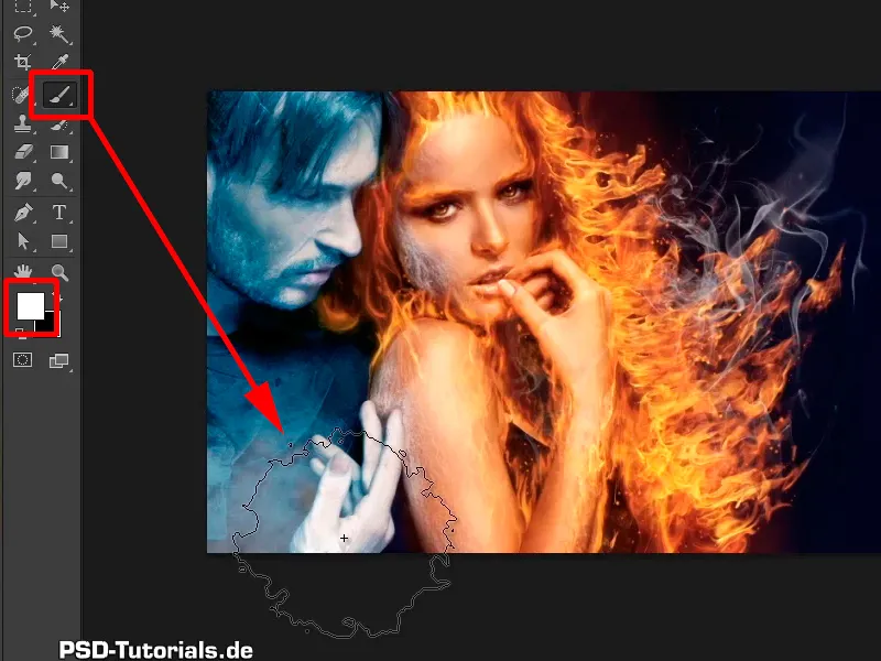 Photoshop composing - Fire and ice - Part 11 - The icy fog and color adjustments